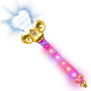 ArtCreativity Multi-Color Spinning Diamond Wand with LED Handle, 14" Purple Light Up Princess Wand for Kids, Batteries Included, Fun Pretend Play Prop, Best Birthday Gift for Kids