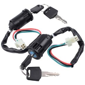 Riyitauto 2pcs 4 Wire Universal Ignition Key Switch for Chinese Quad ATV 50cc 70cc 90cc 110cc 125cc TaoTao Dirt Bike Scooter Pocket Bikes