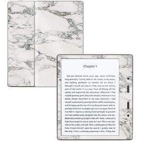 MightySkins Glossy Glitter Skin for Amazon Kindle Oasis 7" (9th Gen) - White Marble | Protective, Durable High-Gloss Glitter Finish | Easy to Apply, Remove, and Change Styles | Made in The USA