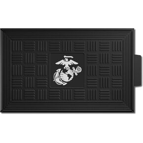 FANMATS 13409 U.S. Marines Heavy Duty Vinyl Medallion Outdoor Door Mat - 19.5in. x 31in. - "Marines" Official Logo