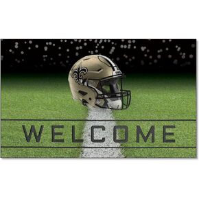 FANMATS 19952 New Orleans Saints Crumb Rubber Outdoor Door Mat - 18in. x 30in.