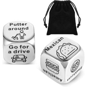 Grevosea 2 Pcs Retirement Decision Dice Gifts for Men Women Him Her Happy Retirement Gifts for Retired Teachers Decision Dice Leaving Employee Appreciation Steel Anniversary Birthday