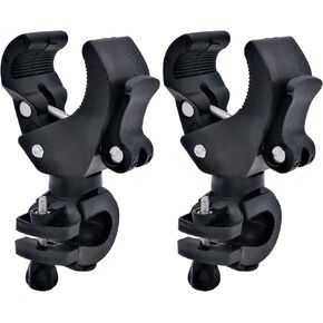 BLLREMIPSUR 2 PCS Bike Flashlight Mount Holder, Universal 360º Rotation Adjustable Bicycle Light Stand, Quick Release Double Buckle Style