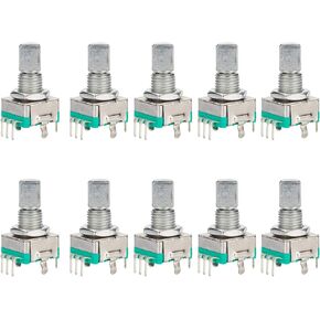 DIYhz 10 Pcs EC11 Rotary Encoder Dode Switch Audio Digital Potentiometer with Switch - 15MM