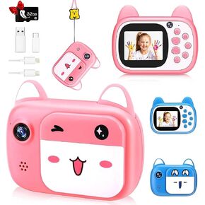 Nameer 1080P HD Selfie Video Kids Camera Toys with 32GB SD Card, Digital Camera for Kids,Toddler Camera for Girls and Boys as Birthday, Blue