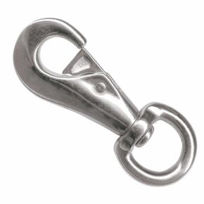 Wideskall® 4" Heavy Duty Bull Snap Latching Hook Round Swivel Eye Chrome Silver - Pack of 10