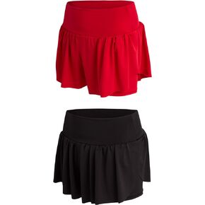 Sweet Hearts Girls' Active Skort - 2 Pack Flowy Butterfly Shorts with Spandex Lining - Athletic Skirt for Girls, Made in USA
