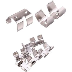 Huyfoig 12 Pcs Rope Clamp, Heavy Duty Stainless Steel Double Rope Clamps Fits 3/8Inch to 1/2Inch Twisted or Braided Ropes