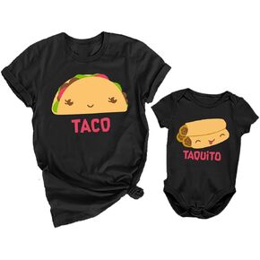 ملابس Tstars Taco Taquito Mommy and Me هدايا للأمهات الجدد في عيد الأم الأول، مجموعة ملابس متطابقة للأم والرضع
