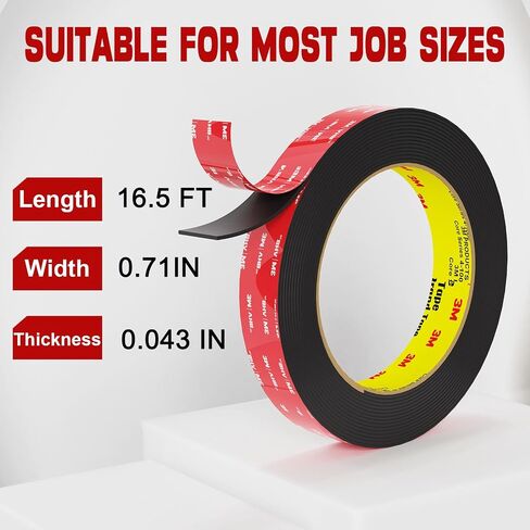 3M Double Sided Tape Heavy Duty 10FT,Double Sided mounting Tape for Walls,3M vhb Strong Double Sided Tape Heavy Duty for Car, LED Strip Light, Home/Office Decor in Saudi Arabia
