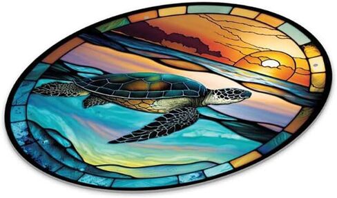 7.9'' Acrylic Window Hanging Decor,Stained Panel Hangings Decorative Acrylic Wall Decor Colorful Ornament Window Hangings for Outdoor Indoor Decor(Marine Turtle) in Saudi Arabia