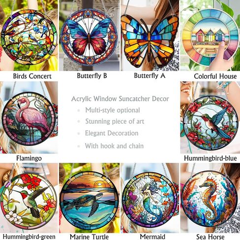 7.9'' Acrylic Window Hanging Decor,Stained Panel Hangings Decorative Acrylic Wall Decor Colorful Ornament Window Hangings for Outdoor Indoor Decor(Marine Turtle) in Saudi Arabia
