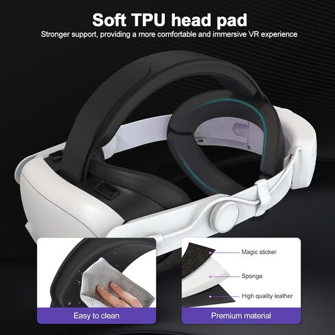 Eyglo Head Strap Compatible for Meta Quest 3 Accessories with Extended 8000mah Battery Pack, Fast Charging 9V 2A Extended Gaming Time with RGB Light,Enhance VR Comfort and Support in Saudi Arabia