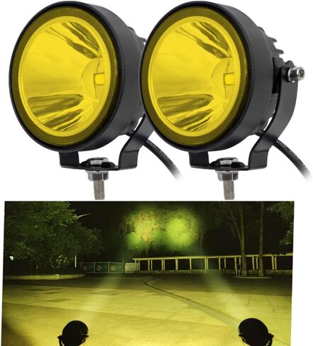 مصابيح ضباب القيادة المستديرة Szdystar LED، قطعتان، كبسولات LED فائقة السطوع 4 بوصة، مصابيح مساعدة للعمل، مصابيح خندق، مناسبة لمركبة ATV UTV بيك اب للدراجات النارية والشاحنات وقارب الجولف in Kuwait