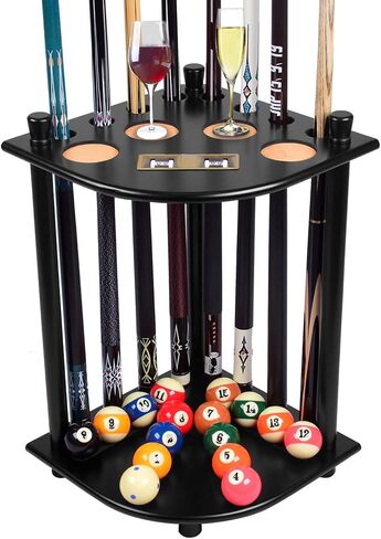 MoyanSuper Pool Stick Holder Solid Wood Floor Stand Cue Stick Holder Billiard Cue Racks Holds Billiards Accessories for Billiard Room,Pool Hall,Bar Room,Game Room(Mahogany) in Saudi Arabia
