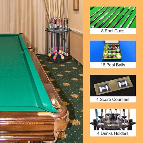 MoyanSuper Pool Stick Holder Solid Wood Floor Stand Cue Stick Holder Billiard Cue Racks Holds Billiards Accessories for Billiard Room,Pool Hall,Bar Room,Game Room(Mahogany) in Saudi Arabia