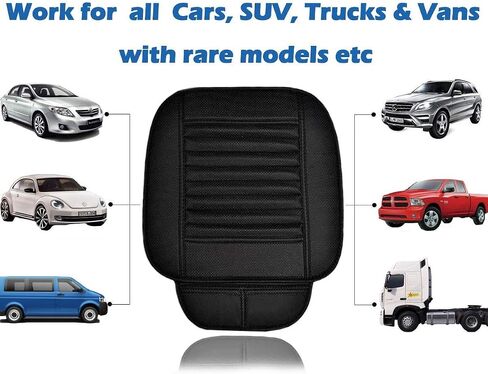 Big Ant Breathable Car Seat Cover 1Pack PU Leather Car Seat Cushion Pad Fit for Car and Office Chair (Black) in Saudi Arabia