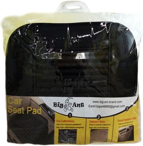 Big Ant Breathable Car Seat Cover 1Pack PU Leather Car Seat Cushion Pad Fit for Car and Office Chair (Black) in Saudi Arabia