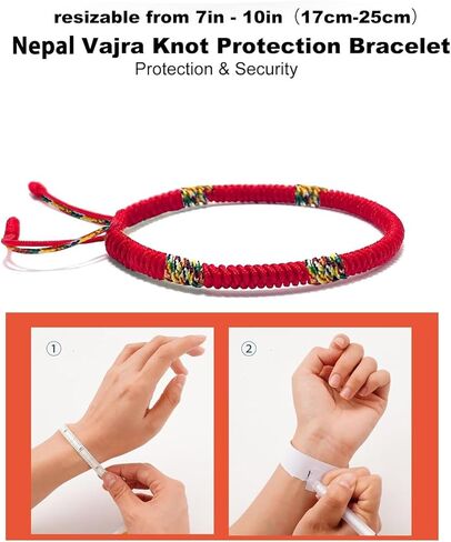 سوار حماية Dorje Knot مصنوع يدويًا من رهبان نيبال المباركين، يساعد على التخلص من أي هدايا طاقة سلبية للنساء والرجال - مجوهرات الحماية in Kuwait