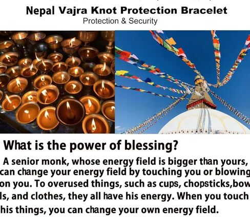 سوار حماية Dorje Knot مصنوع يدويًا من رهبان نيبال المباركين، يساعد على التخلص من أي هدايا طاقة سلبية للنساء والرجال - مجوهرات الحماية in Kuwait