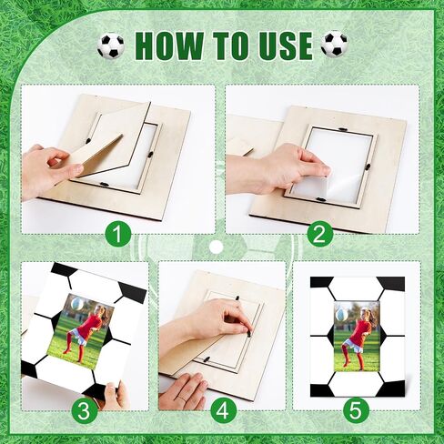 GlikCeil 6 قطع 8 بوصة × 10 بوصة إطار صورة بنمط رياضي إطارات صور خشبية هدايا إطار صورة لعرض الطاولة ديكور مكتب الفندق المنزلي، يناسب عرض صور 4 بوصة × 6 بوصة (كرة لينة) in Kuwait