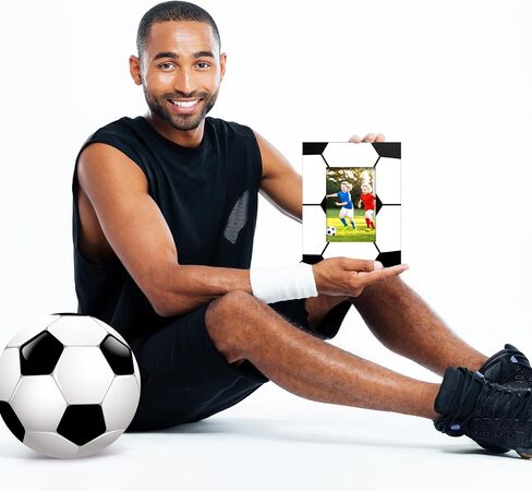 GlikCeil 6 قطع 8 بوصة × 10 بوصة إطار صورة بنمط رياضي إطارات صور خشبية هدايا إطار صورة لعرض الطاولة ديكور مكتب الفندق المنزلي، يناسب عرض صور 4 بوصة × 6 بوصة (كرة لينة) in Kuwait