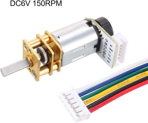 uxcell GA12-N20 6V 150RPM DC Gear Motor with Encoder Speed Velocity Measurement for Mini Car Balance Motor Encoder DIY in Saudi Arabia