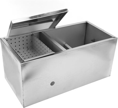 19.7 × 9.8 × 9.1 بوصة، معترض الشحوم التجارية، مصيدة شحوم لترشيح 3 مراحل، مصيدة تصفية المذيبات، معترض الشحوم من الفولاذ المقاوم للصدأ لمطعم المطبخ in Kuwait