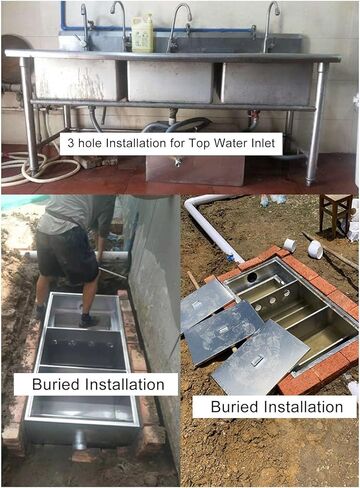 19.7 × 9.8 × 9.1 بوصة، معترض الشحوم التجارية، مصيدة شحوم لترشيح 3 مراحل، مصيدة تصفية المذيبات، معترض الشحوم من الفولاذ المقاوم للصدأ لمطعم المطبخ in Kuwait