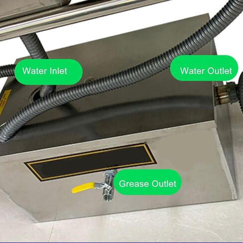 19.7 × 9.8 × 9.1 بوصة، معترض الشحوم التجارية، مصيدة شحوم لترشيح 3 مراحل، مصيدة تصفية المذيبات، معترض الشحوم من الفولاذ المقاوم للصدأ لمطعم المطبخ in Kuwait