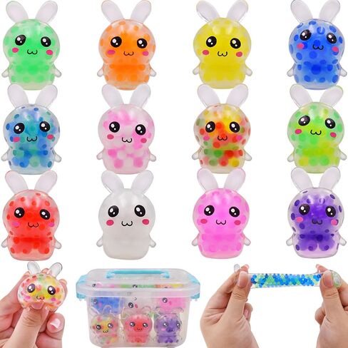 Menzcci 12 حزمة عيد الفصح الأرنب الصغير ضغط الكرة اللعب كرات الإجهاد اسفنجي اللعب لسلة عيد الفصح الحشو البيض الحشو هدايا الحفلات in Kuwait