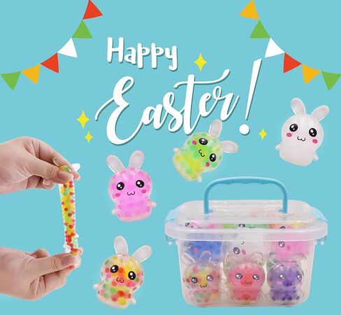 Menzcci 12 حزمة عيد الفصح الأرنب الصغير ضغط الكرة اللعب كرات الإجهاد اسفنجي اللعب لسلة عيد الفصح الحشو البيض الحشو هدايا الحفلات in Kuwait