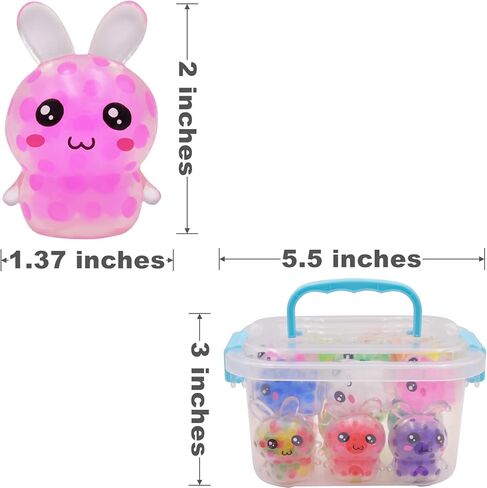 Menzcci 12 حزمة عيد الفصح الأرنب الصغير ضغط الكرة اللعب كرات الإجهاد اسفنجي اللعب لسلة عيد الفصح الحشو البيض الحشو هدايا الحفلات in Kuwait
