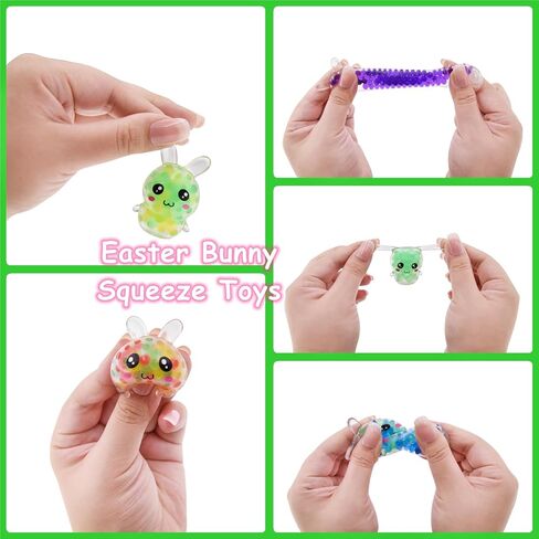 Menzcci 12 حزمة عيد الفصح الأرنب الصغير ضغط الكرة اللعب كرات الإجهاد اسفنجي اللعب لسلة عيد الفصح الحشو البيض الحشو هدايا الحفلات in Kuwait