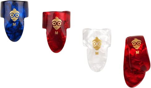 24 قطعة من طباعة الشاشة الحريرية، أعواد إصبع الإبهام، متوسطة، اعواد إبهام مسطحة، إصبع إبهام جيتار السيلولويد، ثلاثة مقاسات صغيرة ومتوسطة وكبيرة (كبير) in Kuwait