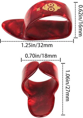 24 قطعة من طباعة الشاشة الحريرية، أعواد إصبع الإبهام، متوسطة، اعواد إبهام مسطحة، إصبع إبهام جيتار السيلولويد، ثلاثة مقاسات صغيرة ومتوسطة وكبيرة (كبير) in Kuwait