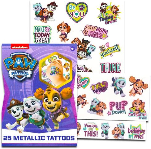 Paw Patrol Socks for Girls - Bundle with 6 Pairs of Paw Patrol Socks Size 4-7 Plus Tattoos for Kids Ages 2T-4T | Paw Patrol Gift Set in Saudi Arabia