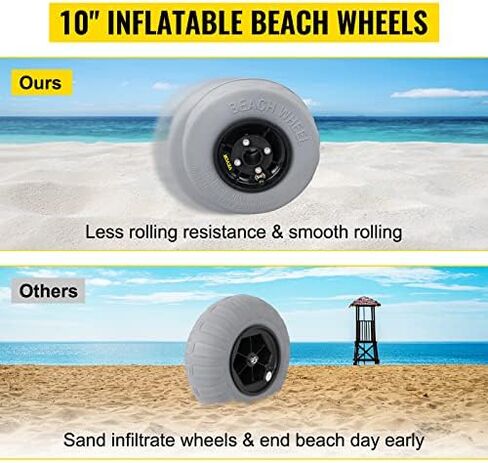 عجلات بالون الشاطئ، إطارات رملية بديلة مقاس 13 بوصة، إطارات عربة من مادة TPU لقوارب الكاياك دوللي وعربة الزورق والعربات التي تجرها الدواب مع مضخة هواء مجانية، عبوتان in Kuwait