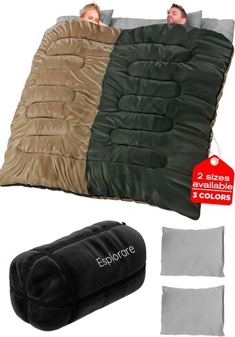 Double Sleeping Bag-Double Sleeping Bags for Adults 2 Person Sleeping Bag King Size Sleeping Bag XL Sleeping Bags for Adults Two Person Sleeping Bag Cold Weather Sleeping Bags for Adults 2 Person. in Saudi Arabia