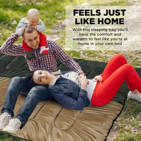 Double Sleeping Bag-Double Sleeping Bags for Adults 2 Person Sleeping Bag King Size Sleeping Bag XL Sleeping Bags for Adults Two Person Sleeping Bag Cold Weather Sleeping Bags for Adults 2 Person. in Saudi Arabia
