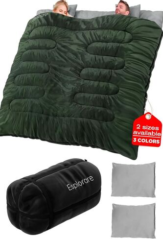 Double Sleeping Bag-Double Sleeping Bags for Adults 2 Person Sleeping Bag King Size Sleeping Bag XL Sleeping Bags for Adults Two Person Sleeping Bag Cold Weather Sleeping Bags for Adults 2 Person. in Saudi Arabia