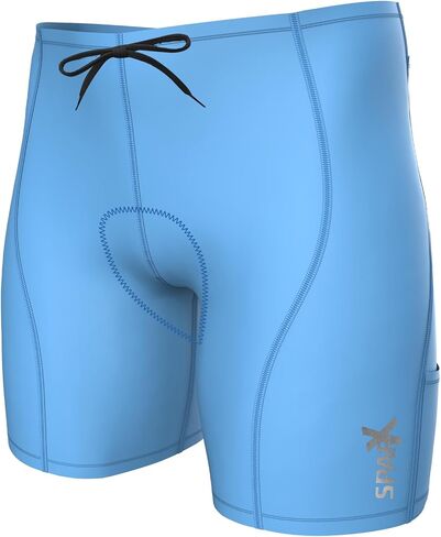 شورت Sparx الرجالي ذو الأداء ثلاثي 4 جيوب أسود مضغوط للترايثلون قصير لركوب الدراجات والسباحة والركض in Kuwait