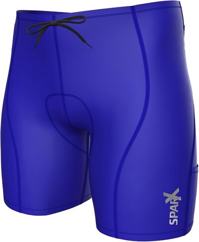 شورت Sparx الرجالي ذو الأداء ثلاثي 4 جيوب أسود مضغوط للترايثلون قصير لركوب الدراجات والسباحة والركض in Kuwait
