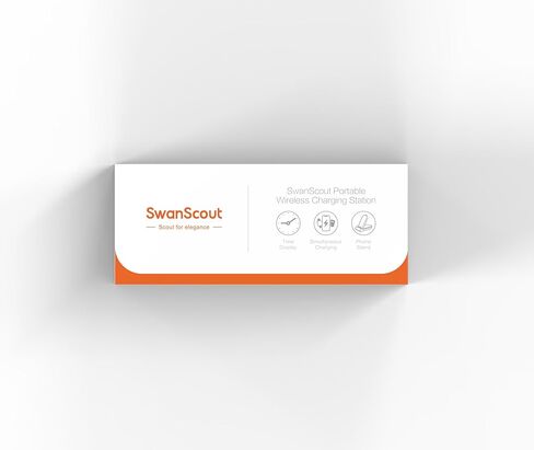شاحن SwanScout اللاسلكي لهاتف iPhone، شاحن مغناطيسي 3 في 1 لسلسلة iPhone 15/14/13/12، لساعة Apple Watch Ultra 2/9/8/7 وAirPods Pro 2/Pro/3 (قابل للطي، مع ساعة) in Kuwait