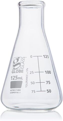 Erlenmeyer Flask, Globe Glass, 2000mL, Narrow Mouth, Dual Graduations, 3.3 Borosilicate Glass, ASTM E1404, 4/Box in Saudi Arabia