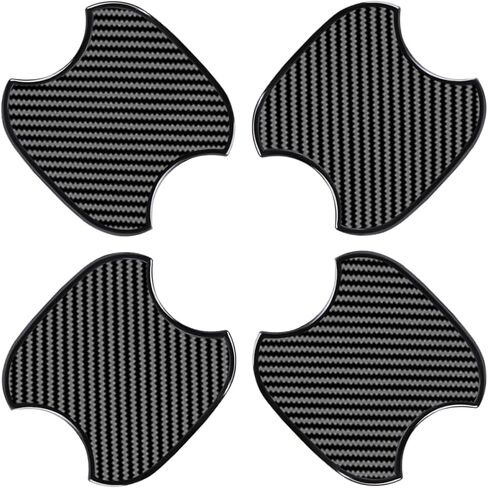 WORCAS TPU Carbon Fiber Like Car Door Handle Cup Protective Sticker Auto Door Paint Guard Car Door Cup Scratch Protection Films Universal Door Handle Cups Protective Pad (m+d)-8pcs in Saudi Arabia