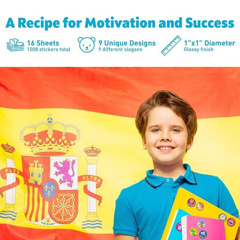 S&O Spanish Stickers for Encouragement - Motivational Stickers for Kids - Spanish Classroom Decorations - Affirmation Stickers En Espanol - 1008 Spanish Classroom Stickers for Students Elementary in Saudi Arabia