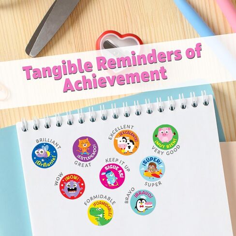 S&O Spanish Stickers for Encouragement - Motivational Stickers for Kids - Spanish Classroom Decorations - Affirmation Stickers En Espanol - 1008 Spanish Classroom Stickers for Students Elementary in Saudi Arabia