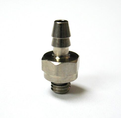 MettleAir 125NP-2U10-DB 1/8" ID 10-32 UNF ذكر خرطوم بارب مزدوج/موصل تركيب الأنابيب، مطلي بالنيكل (عبوة من 10) in Saudi Arabia