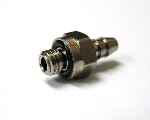 MettleAir 125NP-2U10-DB 1/8" ID 10-32 UNF ذكر خرطوم بارب مزدوج/موصل تركيب الأنابيب، مطلي بالنيكل (عبوة من 10) in Saudi Arabia
